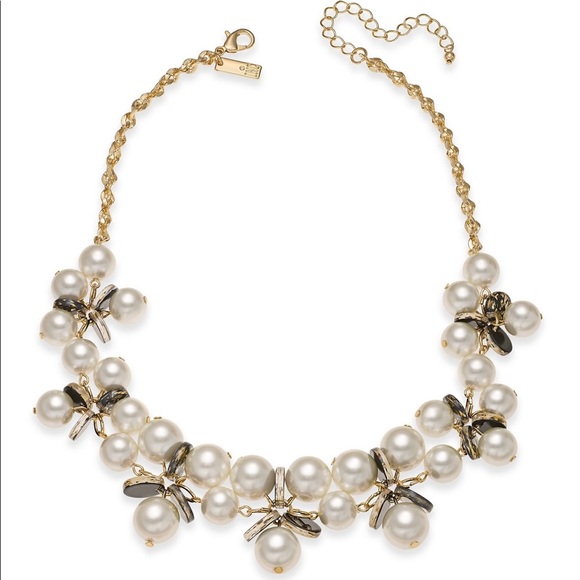 INC International Concepts Jewelry - Gold Tone Simulated Pearls & Resin Disk Women’s Necklace Jewelry